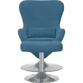 vidaXL Eierstuhl mit Fußhocker with Footstool Blau Samt
