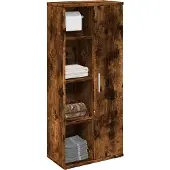 vidaXL Badezimmerschrank mit Rollenhalter Räuchereiche 39x22x90 cm