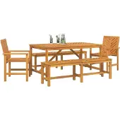 vidaXL Garten Essgruppe 5 Stk. Braun Massivholz Akazie