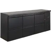 GastroHero Barkühltisch ECO 200x52 cm mit 6 Schubladen Umluftkühlung +2 bis +8 °C Getränkekühltisch Bar