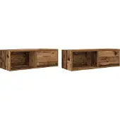 vidaXL TV-Schränke 2 Stk. Altholz-Optik 80x31x25,5 cm Holzwerkstoff