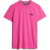 Superdry Rundhalsshirt "ESSENTIAL LOGO EMB TEE" aus Baumwolle und Single Jersey, Slim Fit, Kurzarm, hüftlang