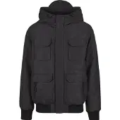 Brandit moderne Herren Jacke Reißverschluss Kapuze Schwarz