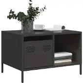 vidaXL Couchtisch Schwarz 68,5x50x43,5 cm Kaltgewalzter Stahl