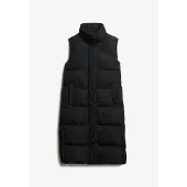 Superdry für Damen. W5011803A Langleinen-Steppweste schwarz (S), Lässig, Recyceltes Polyester, Nachhaltig
