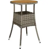vidaXL 5-tlg. Garten-Essgruppe mit Kissen Grau Poly Rattan Akazie