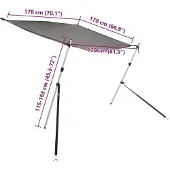 vidaXL T-Top-Beschattungsverlängerung Anthrazit 170x208x(115-183) cm