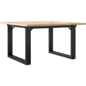 vidaXL Couchtisch O-Gestell 60x60x40cm Massivholz Kiefer und Stahl