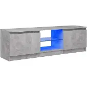 vidaXL TV-Schrank mit LED-Leuchten Betongrau 120x30x36 cm