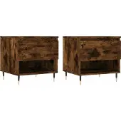 vidaXL Couchtische 2 Stk. Räuchereiche 50x46x50 cm Holzwerkstoff