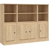 vidaXL Highboards 3 Stk. Sonoma-Eiche Holzwerkstoff