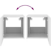 vidaXL TV-Wandschränke mit LED-Leuchten 2 Stk. Weiß 30,5x35x30 cm