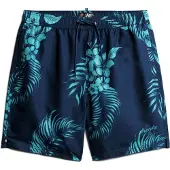Superdry 17" Badeshorts aus recyceltem Material mit Hawaii-Print
