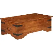 vidaXL Couchtisch Massivholz mit Honigfarbenem Finish 110x55x35 cm