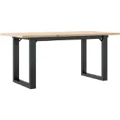 vidaXL Couchtisch O-Gestell 90x40x45cm Massivholz Kiefer und Stahl