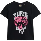 Superdry Indigo Workwear Cap Lo-fi Rock Graphic Fitted Kurzarm-t-shirt
