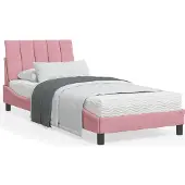 vidaXL Bettgestell ohne Matratze "Hanko" Rosa 80x200 cm Samt