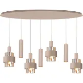 Highlight Esstisch-Pendellampe Marrone 7L – oval – Sand