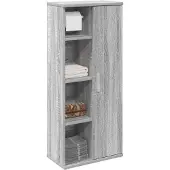 vidaXL Badezimmerschrank mit Rollenhalter Grau Sonoma 39x22x90 cm