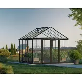 Palram - Canopia Aria 1010 Alu Gewächshaus mit Fundament Schwarz 3x3 m