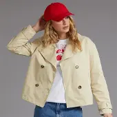 Bench Damen Hüftlange Trenchcoat Beige