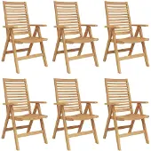 vidaXL Stuhl 6 Stk. Braun Massivholz Teak Umwandelbar