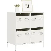 vidaXL Sideboard Weiß 68x39x73,5 cm Kaltgewalzter Stahl