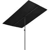 vidaXL Sonnenschirm mit Aluminium-Mast 180x110 cm Schwarz