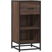 vidaXL Sideboard Braun Eichen-Optik 35,5x35x76 cm Holzwerkstoff Metall