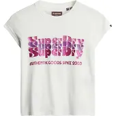 Superdry Retro Glitter Logo Cap Kurzarm-t-shirt