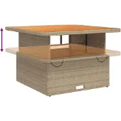 vidaXL 2-tlg. Garten-Essgruppe mit Kissen Beige Poly Rattan
