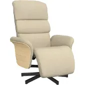 vidaXL Relaxsessel mit Fußteil Creme Stoff