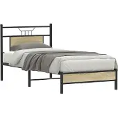 vidaXL Bettgestell ohne Matratze Sonoma-Eiche 90x200 cm Holzwerkstoff
