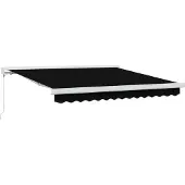 vidaXL Ausziehbare Markise Schwarz 300 x 250 cm Leinen und Aluminium