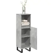 vidaXL Badschrank Betongrau 30x30x100 cm Holzwerkstoff