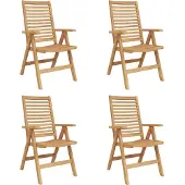vidaXL Stuhl 4 Stk. Braun Massivholz Teak Umwandelbar