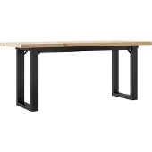 vidaXL Couchtisch O-Gestell 110x40x45,5 cm Massivholz Kiefer Stahl