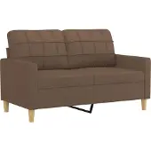 vidaXL 4-tlg. Sofagarnitur mit Kissen Braun Stoff