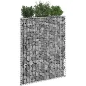 vidaXL Gabionen-Hochbeet Trapezform Verzinkter Stahl 80x20x100 cm
