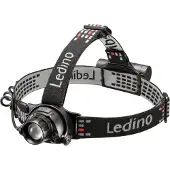 Ledino Stirnlampe Vahr LED, wiederaufladbar, 900 Lumen, mit Rotlicht, wasserfest