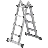 Proregal Teleskopleiter 4-teilig mit Traverse 4x4 Sprossen