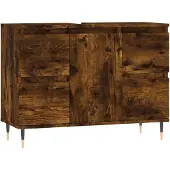 vidaXL Badschrank Räuchereiche 80x33x60 cm Holzwerkstoff
