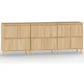 vidaXL Sideboards 3 Stk. Sonoma-Eiche 60x35x70 cm Holzwerkstoff