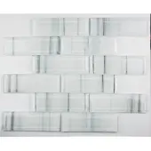 Premium Mosaic Glasmosaik weiß 30x30 cm glanz MOSV48STRIPE