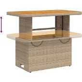 vidaXL 4-tlg. Garten-Essgruppe mit Kissen Beige Poly Rattan