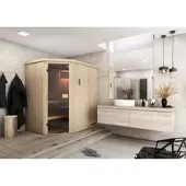 FinnTherm Sauna Pearl Natur 175 cm x 144 cm Wandstärke 40 mm