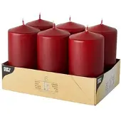 Papstar Starpak Stumpenkerzen Ø 60 mm, 115 mm bordeaux 24 Stück