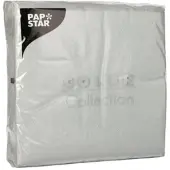 Papstar Servietten, 1-lagig 1/4-Falz 33 cm x 33 cm hellgrau 1200 Stück