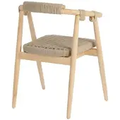 Natur24 2-er Set Stapelbarer Stuhl Majela 58 x 77 x 51 cm Seil Eukalyptusholz