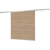 Inova Doppelflügelige Holzschiebetür 1760 x 2035 mm, Wildeiche, Komplettset mit Griffmuschel, ohne Softclose